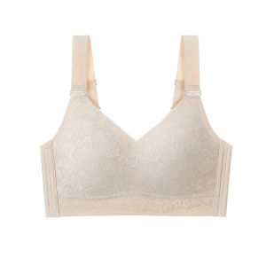 Veimia【Breast Minimizing】 Lightweight Push Up Armpit Fat Control Wireless Bra Plus Size Thin Cup Womens Bra