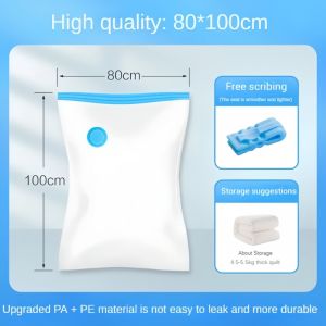 Vacuum Sealer Bag Reusable Travel Storage Resealable Compressed Convenient Storage Home Storage Bag Vacuum Pump(Transparent)