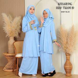 Tijani 19.0 - Baju Kebarung Kebaya Riau Sulam Labuh Longgar Plus Size Moden Muslimah Dewasa Budak by Rafanda Nur