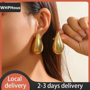 [COD] WHPHous Ship within 24 hours Vintage  Plated Chunky Dome Drop Earrings For Womens Earstuds Glossy Teardrop Earrings Exaggerated Jewelry Gifts