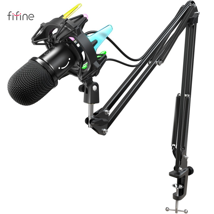 FIFINE K651 USB Dynamic Microphone Kit with Boom ArmRGB Shock - Main Image