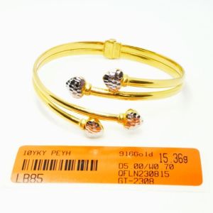 Gelang Tangan Design Fesyen Love 2 Tone Emas 916 Yon Hing