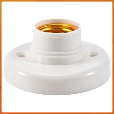 [Einjugle]E27 Round Plastic Base Screw Light Bulb Lamp Socket Holder White