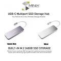 MINIX NEO S2 - USB-C Multiport 240GB SSD Storage Hub for MacBook Silver. 