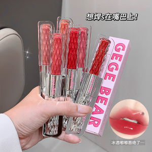 Gege bear dazzling color double head lip glaze natural not easy to fade water gloss mirror plain face affordable student party lip glaze