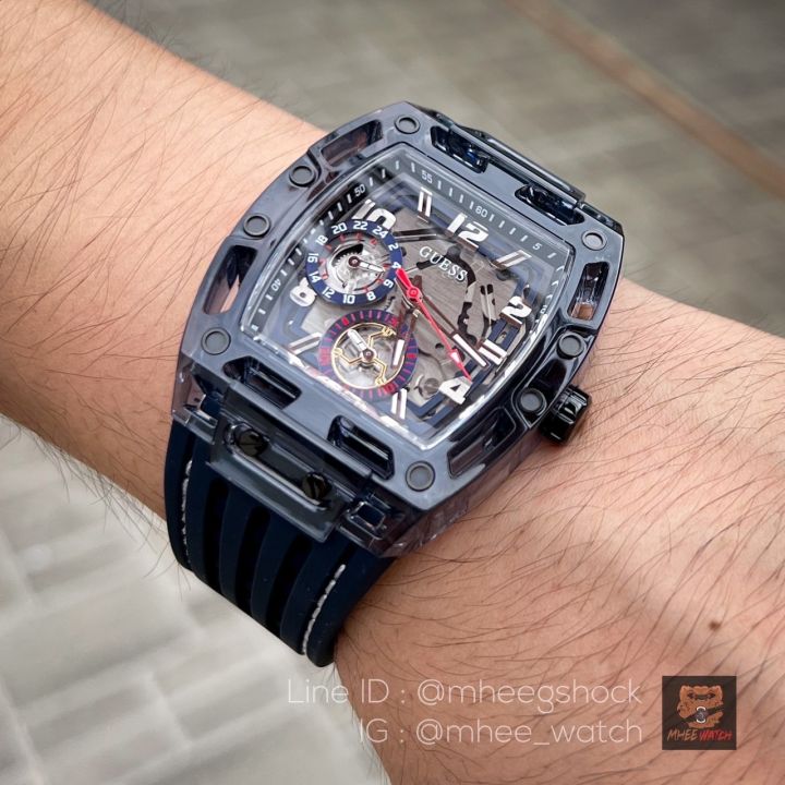 Guess Watch Chronograph Limited Phoenix NAVY CASE BLUE Jelly RM Style