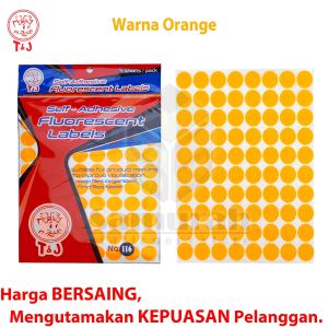Label Stiker Tom & Jerry TJ 116  Diameter 19 mm / Sticker Bulat Warna Fluorescent Merah - Biru - Hijau - Pink - Orange - Kuning