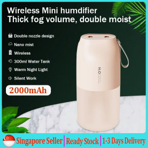 【New Arrival】2000mAh Wireless Ultrasonic Air Humidifier 300ml Portable Air Humidifiers for Home Room Office Car Air Purifier Type-c Charging CNY Gift Present