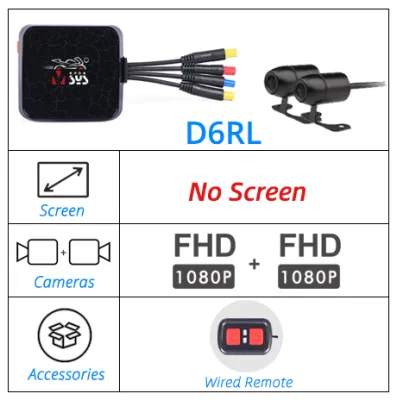 VSYS D6RL/D6WL Dual 1080p Motorcycle Camera wifi Motor Dash Camera Waterproof and Night Vision Support Loop Recording Emergency Recording