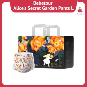 [Single Pack] Bebetour Alices Secret Garden Baby Diaper Pant/Tape SIZE S to XXXL Soft Wrap
