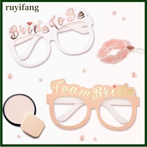 ruyifang แก้วกระดาษปาร์ตี้สละโสดเจ้าสาวสีขาวสีโรสโกลด์