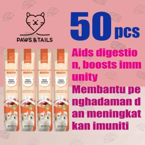 50pcs 100pcs High vitamin cat strips snack Aids digestion boosts immunity (Chicken+Lamb+Milk)