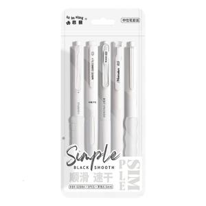 5Pcs Retractable Gel Inks Pen 0.5MM Tip Refillable Gel Inks Pen Quick Dry Journaling Pen for Writing Noting Journaling