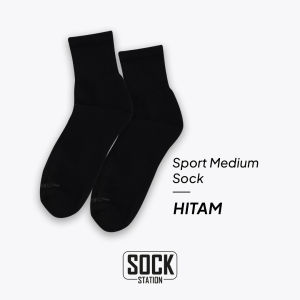 SOCK STATION Men Sport Medium Sock - Kaos Kaki Pria Olahraga Panjang