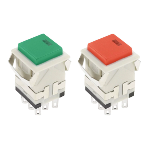 Auto Locking Push Button Switches with Red LED Indicates Strong Plastic Contact for Industrial Control & Home Appliances
