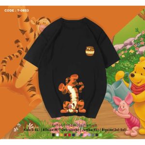 Tiger Hunny cotton T-shirt/women/men tops/combed cotton 30s/oversize/m-xl/leisure wear .C