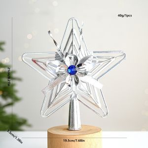 MODERNLUX Nhựa Ngôi Sao Trang Trí Thiết kế 3D Mạ điện Ngôi Sao Cây Ngôi Sao Lễ Hội Bề Sáng Bóng Đồ trang trí trên đỉnh cây thông Noel Trang trí cây