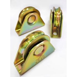 Katrol Bulat Siku / Kerekan sedang Fix / Roda Pagar Besi Kuningan Model V 75mm ( 7 Cm )