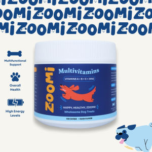 ZOOMI 24 in 1 Multivitamin Dog Supplement Chews 200g 100 chews DUCK FLAVOR for immune system itchiness joint support cardiovascular health skin quality liver Care fur quality appetite healthy dog higher energy levels natural non GMO