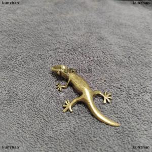 [COD] kunzhan Gecko Figure Home Decor Small Ornaments Antique Brass Animal Figurines Tea Pet Desk Decorations Home Decor Accessories