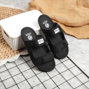NS21 Sandal Pria Dewasa Sendal Slop Hitam Terbaru