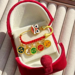 CAELARAU Horse Year Zodiac Brooch Pendant Gold Best Wishes Sand-plated Ornaments Lucky Chinese Style Lucky Pins Pregnant Women