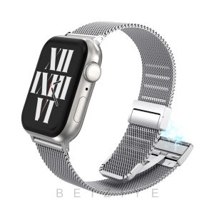Magnetic Buckle Milanese Strap For Apple Watch 10 Ultra 2 1 49mm Stainless Steel Metal Band For iWatch Series Ultra 10 9 8 SE2 7 6 54321 46mm 45mm 44mm 41mm 40mm 42mm 38mm