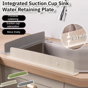 Integrated Suction Cup Sink Water Retaining Plate Silicone Sink Splash Water Blocking Strip Dishwashing Sink Splash-Proof Water Tool