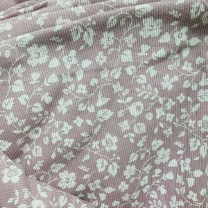 1 Mét Vải Thun Cotton Gân Borip 4 Chiều Màu Hồng Nude Hoa Nhí Trắng Khổ 1m6 Hàng Công Ty (CÓ ẢNH MẪU HÃNG)