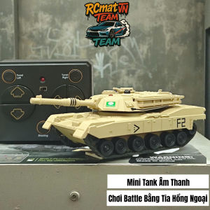 Xe Tank Mini Chiến Đấu Hồng Ngoại 1/64 2.4G điều khiển từ xa có pin sạc đồ chơi quà tặng cho bé đồ chơi sáng tạo