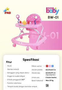 Alat Belajar Jalan Bayi Baby Walker IORA PMB W 01 Alat Bantu Belajar Jalan Iora BW 01 babywalker W-01 Musik & Lampu dan ringan murah