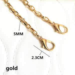Bag metal chain strap one shoulder diagonal fashion gold chain high-end underarm strap lightweight small chain 5MM strap