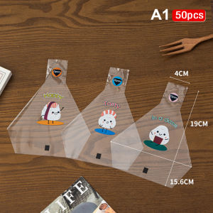 Minwen 50 100Pcs Lovely Cartoon Triangle Rice Ball Packing Bag Seaweed Onigiri Sushi Bento Making Mold Bento Accessories Sushi Bags