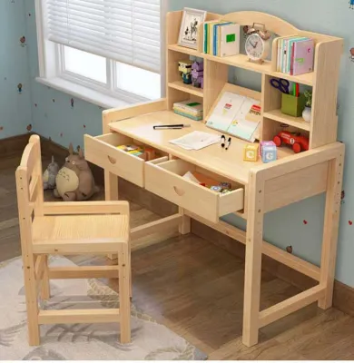 Bàn Ghế Học Sinh Trẻ Em - Bộ Bàn Ghế Học Tập Làm Việc Có Ngăn Kéo Kiêm Giá Sách tiện dụng