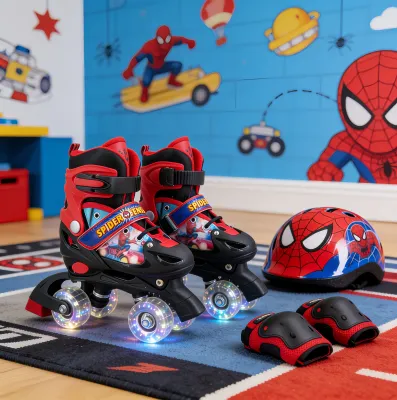 Kids Roller Skates Pambatang Roller Skates with Light Up Wheels