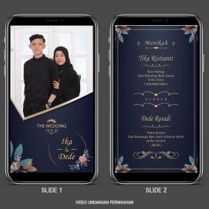 Video Undangan Pernikahan | Bonus Kartu Ucapan Terima Kasih 100 pcs | Undangan Digital Murah | Undangan Pakai Foto | Tema Elegant Dengan Animasi Bunga