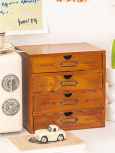 Th-ไม้เนื้อแข็งโต๊ะเก็บของกล่องไม้วินเทจโต๊ะเครื่องแป้งน้ำหอมเครื่องสำอางชั้นวางของตารางถ้วยเก็บของตู้