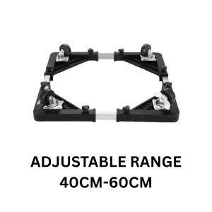 【DAILY ESSENTIAL】 Adjustable Washing Machine Refrigerator Base Stand with 360 Degree Locking Wheels Mobile Appliance