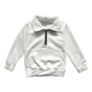 Sweater Bayi Anak Laki-Laki Usia 0-2 Tahun Waffle Half Zipper Bahan Adem Dan Nyaman dipakai
