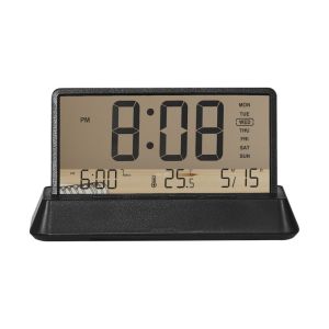 JERUSAL LCD Digital Transparent Alarm Clock Temperature Date Week Display 12/24H Table Clock Creative Ins Styl Clock Office Home