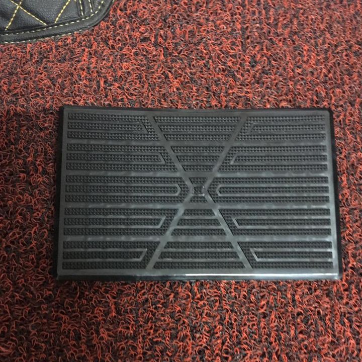 X AUTOHAUX Universal Car Floor Mat Plate – Stainless Steel & TPR – Heel Pedal Pad – Black – 9.13x6.22 Inch – 6 Screws Included