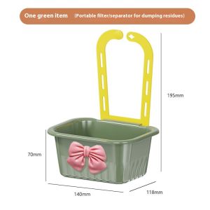 KS ในครัวแบบปรับได้อ่างล้างหน้าแขวนดริปตะกร้าพร้อมของตกแต่งเป็นโบว์สำหรับใช้ในบ้าน