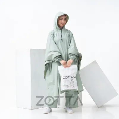 ZOTTA Jas Hujan Wanita Ponco Kelelawar Aesthetic Pastel Lucu Stelan Celana