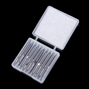 10 Pcs 1/8" Single Flute Carbide Spiral Flat Nose End Mill Router Bits 17mm