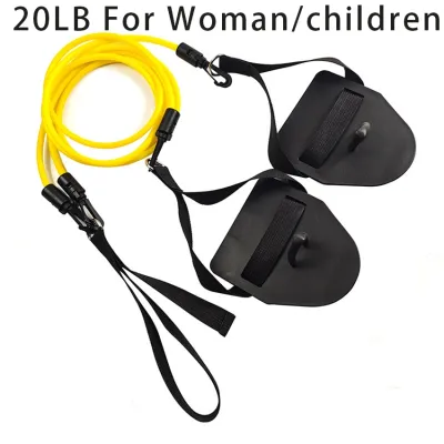 Swimming Arm Strength Trainer With Hand Paddles Stretch Cord For Swimming Training Equipment Swim Resistance Band