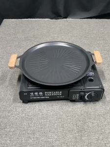 กระทะปิ้งย่าง ถาดบาร์บีคิว เคลือบ non-stick ทรงแบน หูคู่ พกพา ขนาด 29/30/32/33/34cm ใช้ได้วกสำหรับเตาแก๊ส/ถ่าน/นอกบ้าน/แคมป์/บ้าน