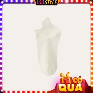 Tất Vớ Nam Nữ Cổ Ngắn Có Vành Bảo Vệ Gót Màu Trơn GRO - 100style