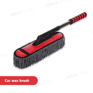 Tay cầm có thể thu vào lau rửa xe Seemetal Bộ khăn lau xe hơi bằng sợi microfiber chổi đánh bóng Thiết bị khử bụi tóc mềm Chổi lau bụi dụng cụ vệ sinh