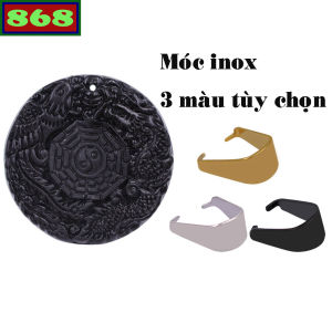 Vòng cổ long phụng bát quái thạch anh đen LPDMIN2