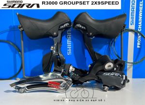 BỘ GROUP SET SHIMANO SORA 3 MÓN TAY ĐỀ LẮC + CỦ ĐỀ + SANG DĨA - SHIMANO SORA R3000 2 X 9 TỐC ĐỘ CHÍNH HÃNG NEW